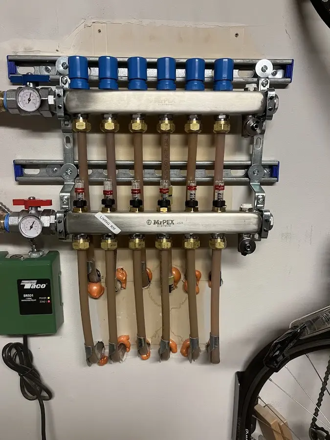 Plumber performing Gas Leak Detection at a residential property in Harrah